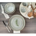 thumbnail image 5 of Sango Resona 16-Piece Stoneware Dinnerware Set, Moss Green, Dishwasher and Microwave Safe, 5 of 14