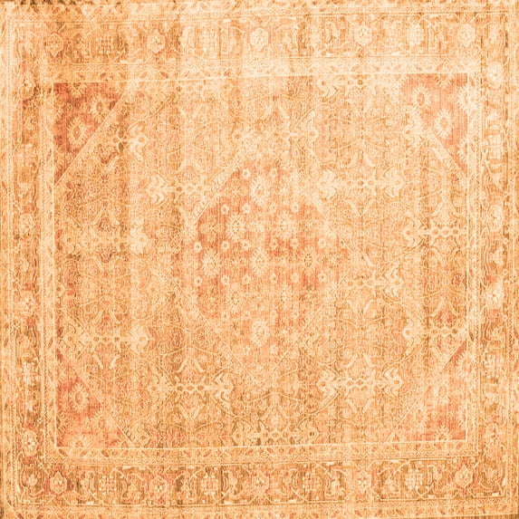 Ahgly Company Indoor Square Persian Orange Traditional Area Rugs, 4' Square