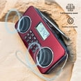 thumbnail image 4 of Wiher Portable FM Radio with Bluetooth, MP3 Player, TF/USB Playback & 10 Presets, Rechargeable Battery, 5W Stereo Sound for Home, Travel, and Outdoor Use Red, 4 of 7
