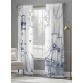 thumbnail image 3 of Sheer Curtains 84 inches Long 2 Panels Set Blue Nautical Boat Light Filtering Sheer Drapes Rod Pocket Window Curtains for Living Room/Bedroom, Classic Ocean Lighthouse Sailing Anchor, 3 of 8