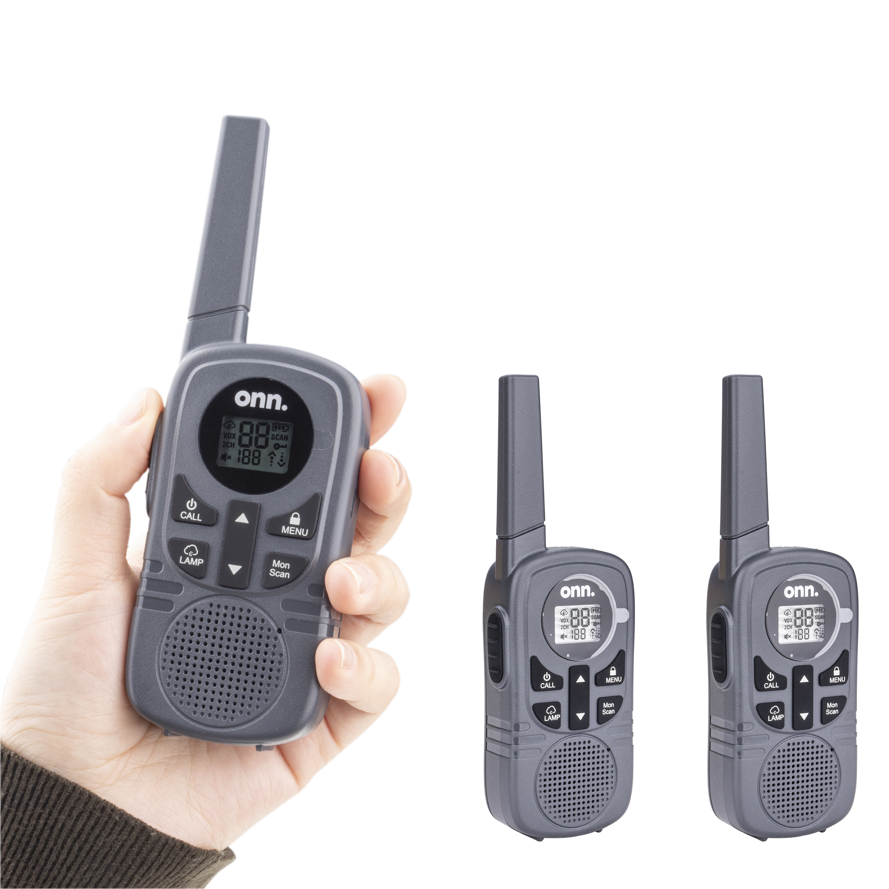Onn. 16 Miles Walkie Talkies 2 pack  with Two Way Radios, LED Light, 121 privacy Channels - image 4 of 10