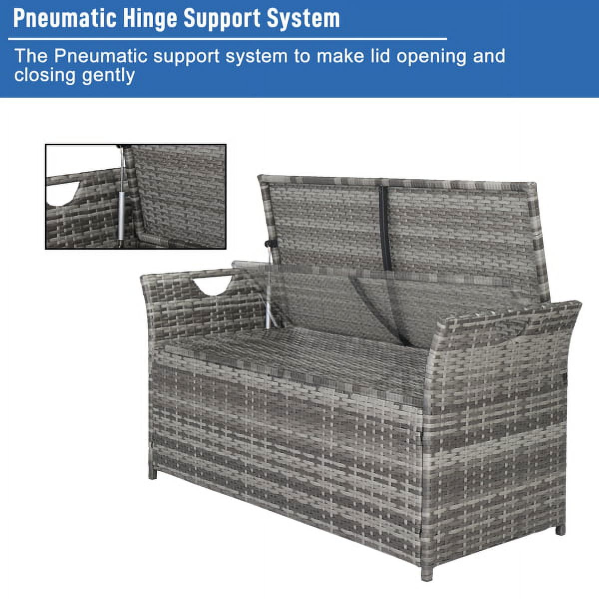 106*52*46cm Iron Frame Can Accommodate Gray Gradient Footstool Locker Rattan Locker