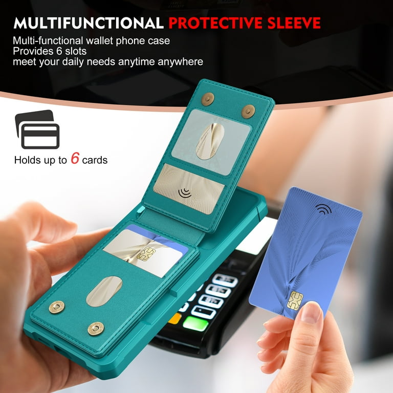 Allytechgroup Case Compatible with Mag-safe for Samsung Galaxy A15,RFID  Blocking 2 in 1 Detachable PU Leather Magnetic Wallet Case with Credit Card  Slots Kickstand Shockproof Cover, Green - Walmart.com