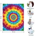 thumbnail image 4 of Rainbow Tie Dye Concentric Circles Blanket,Comfortable Soft Flannel Throw Blanket,All Season,Warm Lightweight Blankets for Sofa Bed Couch Living Room Chair,30"x40", 4 of 4