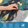 thumbnail image 3 of Yayeee Kitchen Curtains Tier Pair Light Filtering 27"x24" Rod Pocket Short Cafe Window Panel, Gold Peacock Pattern, 3 of 7