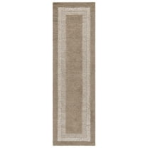 SAFAVIEH Renewal Gale Bordered Runner Rug, Brown/Ivory, 2'3" x 8'