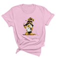 thumbnail image 4 of WREESH Women's Funny Round Neck T-Shirt Fashion Print Loose Short Sleeve Out Blouse Pink, 4 of 5