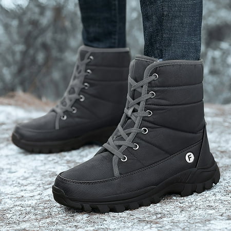 

TALKVE Warm and non slip Women Ankle Boots Lace Up Lace Up Booties High Top Snow Boots Cotton Shoes