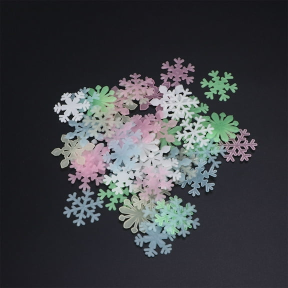 WEUVEB Glow in The Dark 3D Snowflakes, Stylish Holiday Wall Decals, Assorted Colors, Cozy Decor