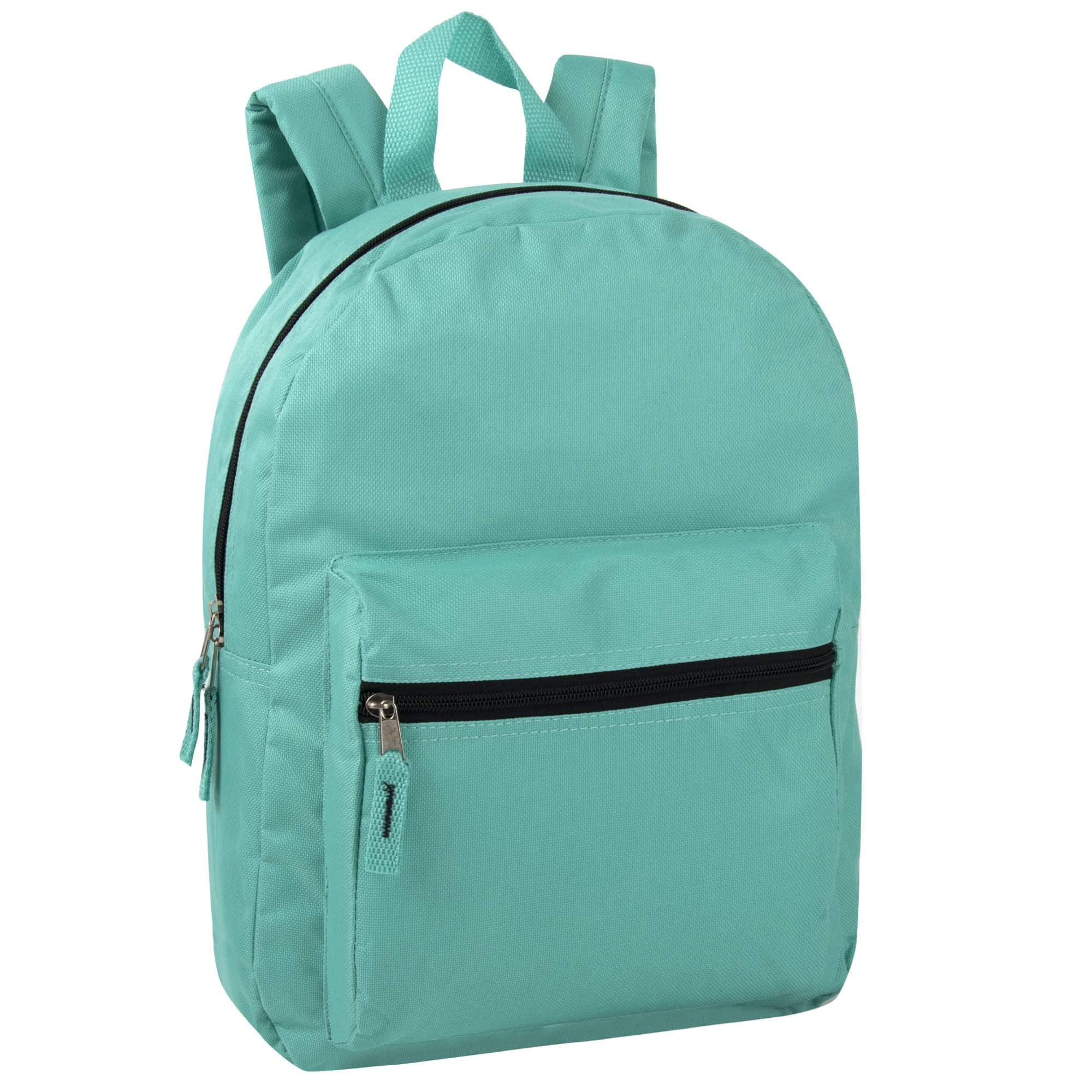24 Pack of Bulk Wholesale Solid Color Backpacks for Work, Travel, Commuting, Gym and Recreation in 4 Color Assortment