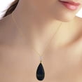 thumbnail image 2 of Galaxy Gold 14K Yellow Gold Natural Diamonds and Pear Shape Checkerboard Cut Sapphire Pendant Necklace - September Birthstone - Truth & Nobility - 16" to 24" - Fine Jewelry for Women, 2 of 2