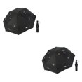 thumbnail image 1 of Kearding Revestimiento a prueba de rayos y paraguas plegable impermeable que se mantiene seco y seguro para el sol en cualquier lugar a prueba Negro 2Conjunto, 1 of 6
