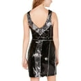 thumbnail image 2 of B. Darlin Womens Juniors Sequined Sleeveless Party Dress Black 1/2, 2 of 2