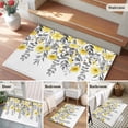 thumbnail image 5 of 2x3 Ft Entryway Area Rug, Yellow Floral Kitchen Rug Runner Washable Floor Mat, Farmhouse Spring Flowers Leaves Non Slip Indoor Door Mat Throw Carpet for Bathroom Living Room Bedroom, 5 of 8