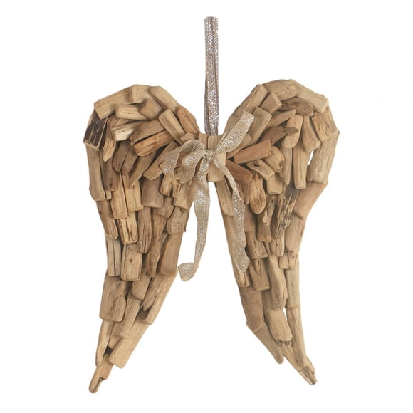Adorno colgante de alas de ángel de madera, artesanía artística, decoración colgante de alas Estilo B