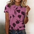 thumbnail image 2 of Short Sleeve Tops for Women Casual Neck Shirts Blouses Summer Womens Tshirts Hot Pink XXL, 2 of 4