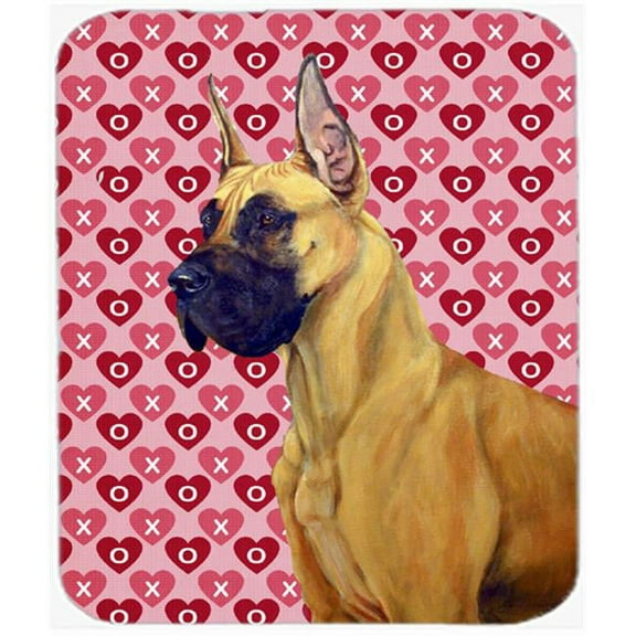 Great Dane Hearts Love And Valentines Day Mouse Pad, Hot Pad or Trivet