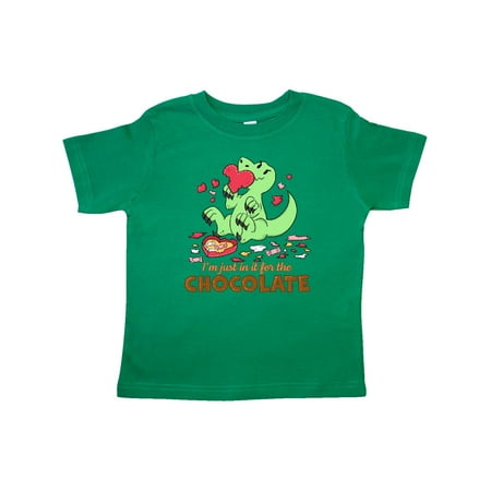

Inktastic I m Just in it for the Chocolate cute Valentine s Dinosaur Gift Toddler Boy or Toddler Girl T-Shirt