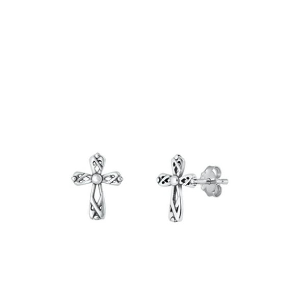 Sterling Silver Celtic Knot Christian Cross Earrings 925 New Jewelry Female Unisex