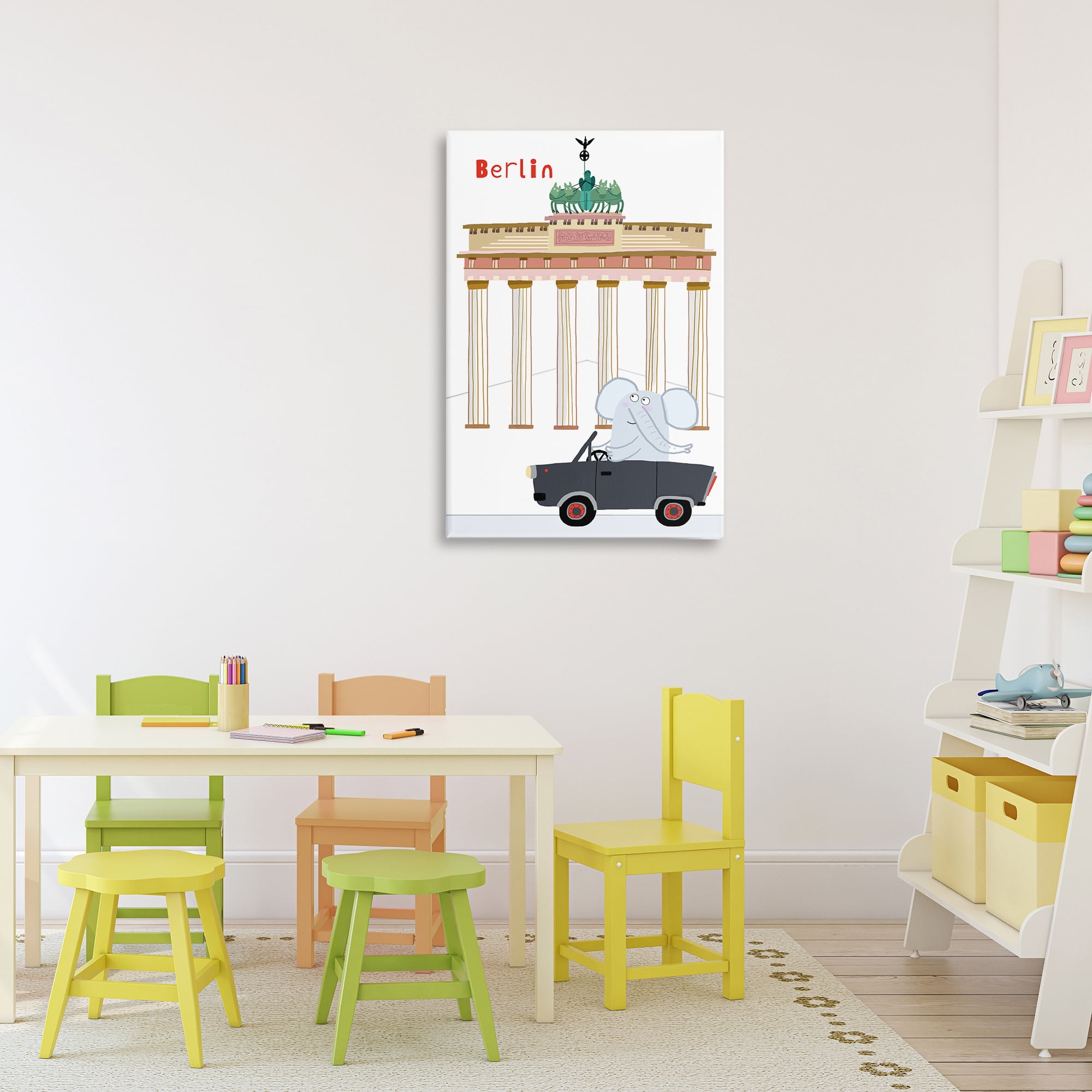 Elephant & Berlin Architecture Canvas Wall Art, design by Carla Daly