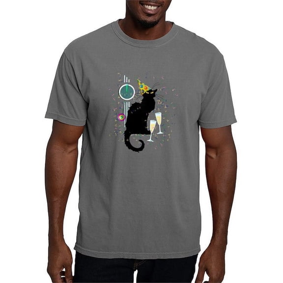 CafePress - Chat Noir New Years Party Countdown T Shirt - Mens Comfort Colors Shirt