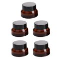thumbnail image 3 of 5pcs Brown Glass Cream Bottles Refillable Travel Containers for Eye Cream, Lotions & Moisturizers – Lightweight & Portable for Travel and Home Use, 3 of 3
