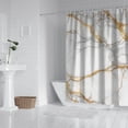 thumbnail image 2 of White Marble Gold Line Pattern Shower Curtain 72"x84" ,Bathroom Decorative Shower Curtains Set with 12 Hooks,Modern Waterproof Washable Shower Curtain, 2 of 6