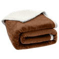 thumbnail image 3 of Sherpa Throw Blanket for Couch Sofa - Fuzzy Soft Cozy Blanket for Bed, Fleece Thick Warm Blanket for Winter, Coffee Fall Winter Twin Blanket, 71x80 Inches, 3 of 7