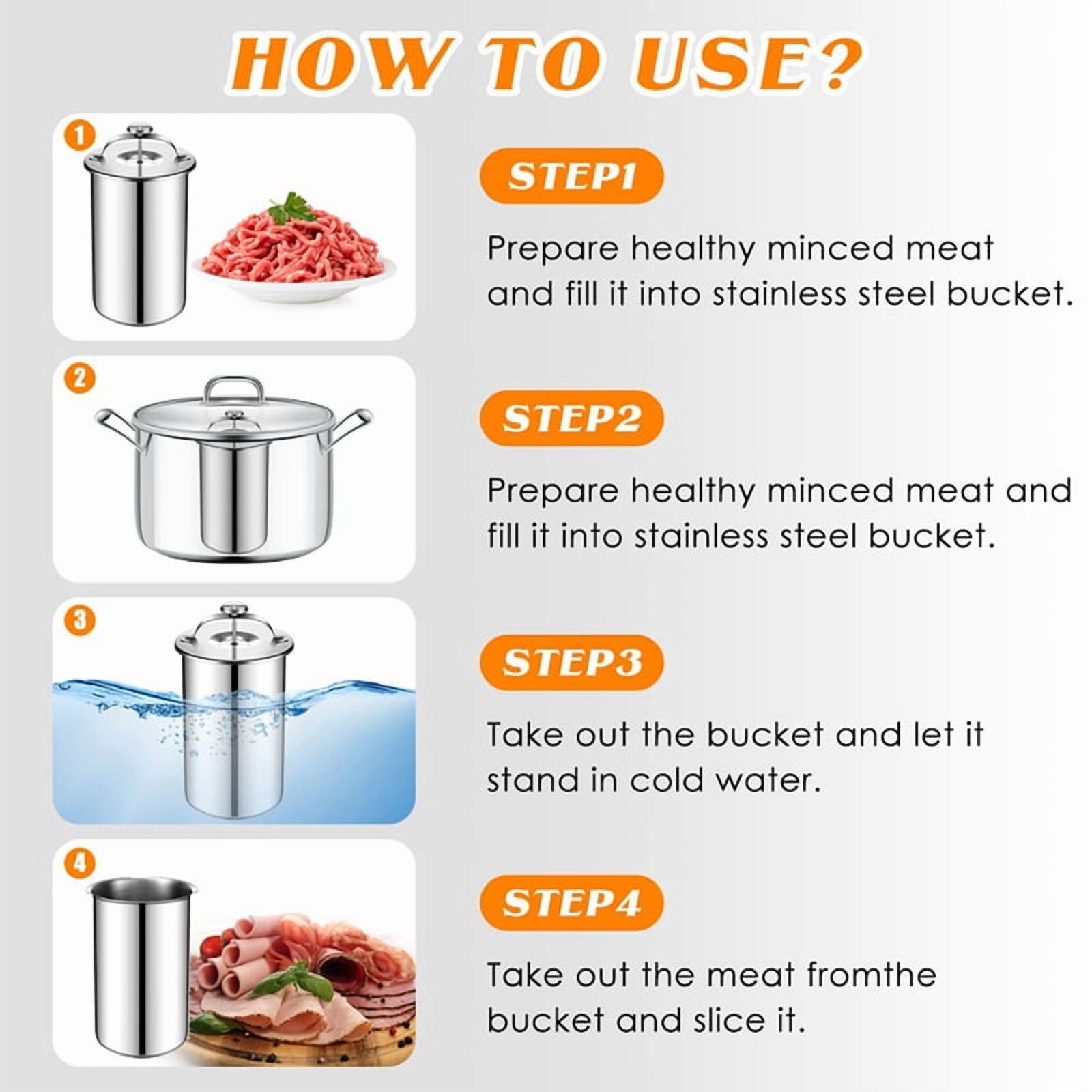 Meat Press Maker Stainless Steel Ham Press Maker with Thermometer Sandwich DeliMeat Press Bacon Ham Maker for Making