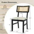 thumbnail image 3 of Costway Rattan Dining Chairs Set of 2 with Padded Seat, Rubber Wood Legs & Curved Backrest, 3 of 9