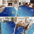 thumbnail image 5 of 6'x9' Area Rugs, Starfish Blue Indoor Outdoor Area Rug for Living Room Bedroom, Ocean Coastal Gradient Wood Grain Washable Bathroom Rugs Kitchen Floor Carpet Mats Home Decor Aesthetic, 5 of 8