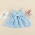 thumbnail image 4 of Robe Sans Manches pour Tout-Petites Filles, Robe à Bretelles à Rayures avec Nœud devant, Robe d'Été Princesse Décontractée 3mois-3ans, 4 of 9