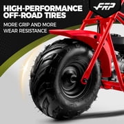 FRP GMB100 Mini Bike 99cc 4-Stroke Gas Powered Mini Dirt Bike for Teens and Adults, 28MPH Off-Road Motorcycle with Rear Suspension, Rear Disc Brake – Black
