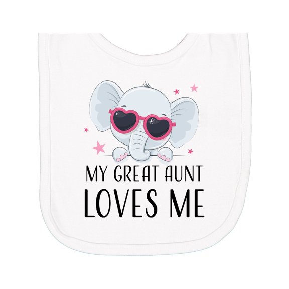 Inktastic Elephant My Great Aunt Loves Me Newborn Bib
