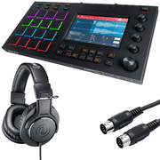 Akai Professional MPC Touch | Music Production Station with 7" Multi-Color Touchscreen + Professional Headphones + Hosa MID-305 Black MIDI Cable, 5 feet - Top Value Bundle
