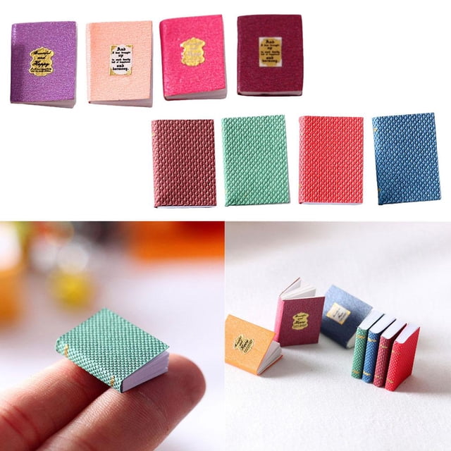 8 / Juego de Libros de Apertura en Miniatura para Muñecas 1: 6 Y Estudio Creativo de Casa de Muñecas 1:12 Macarena libros de casa de muñecas