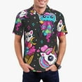 thumbnail image 4 of Xecao Cat Icecream for Mens' Casual Short Sleeve Button-Down Polo Shirts for a Classic Golf Look, 4 of 9