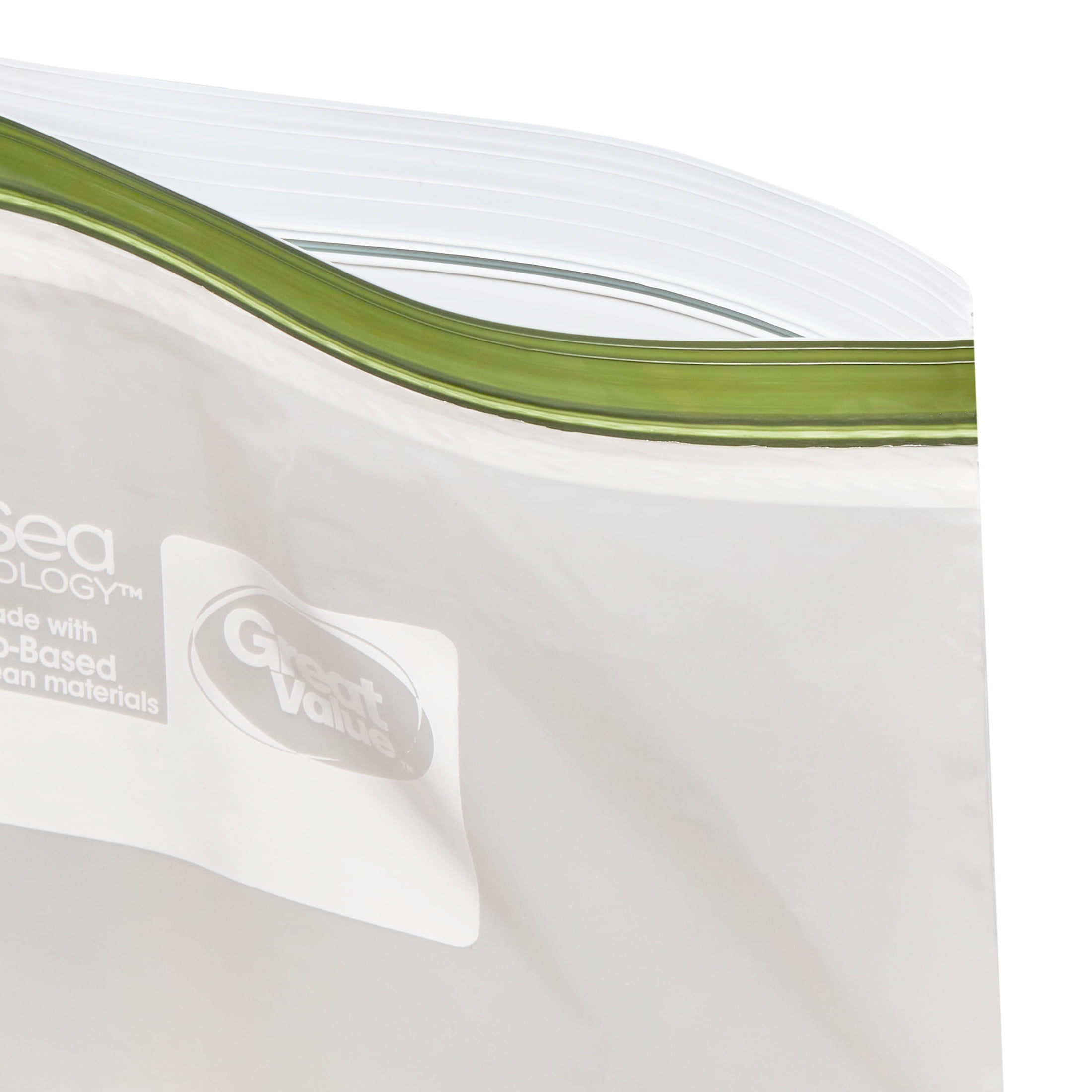 (12 pack) Great Value Reclosable Gallon Bags, Made with Bio-Based Materials, 20 Count
