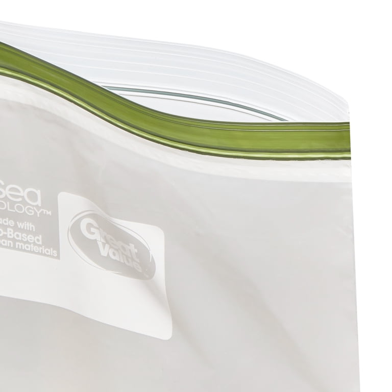 Great Value Reclosable Gallon Bags, Made with Bio-Based Materials