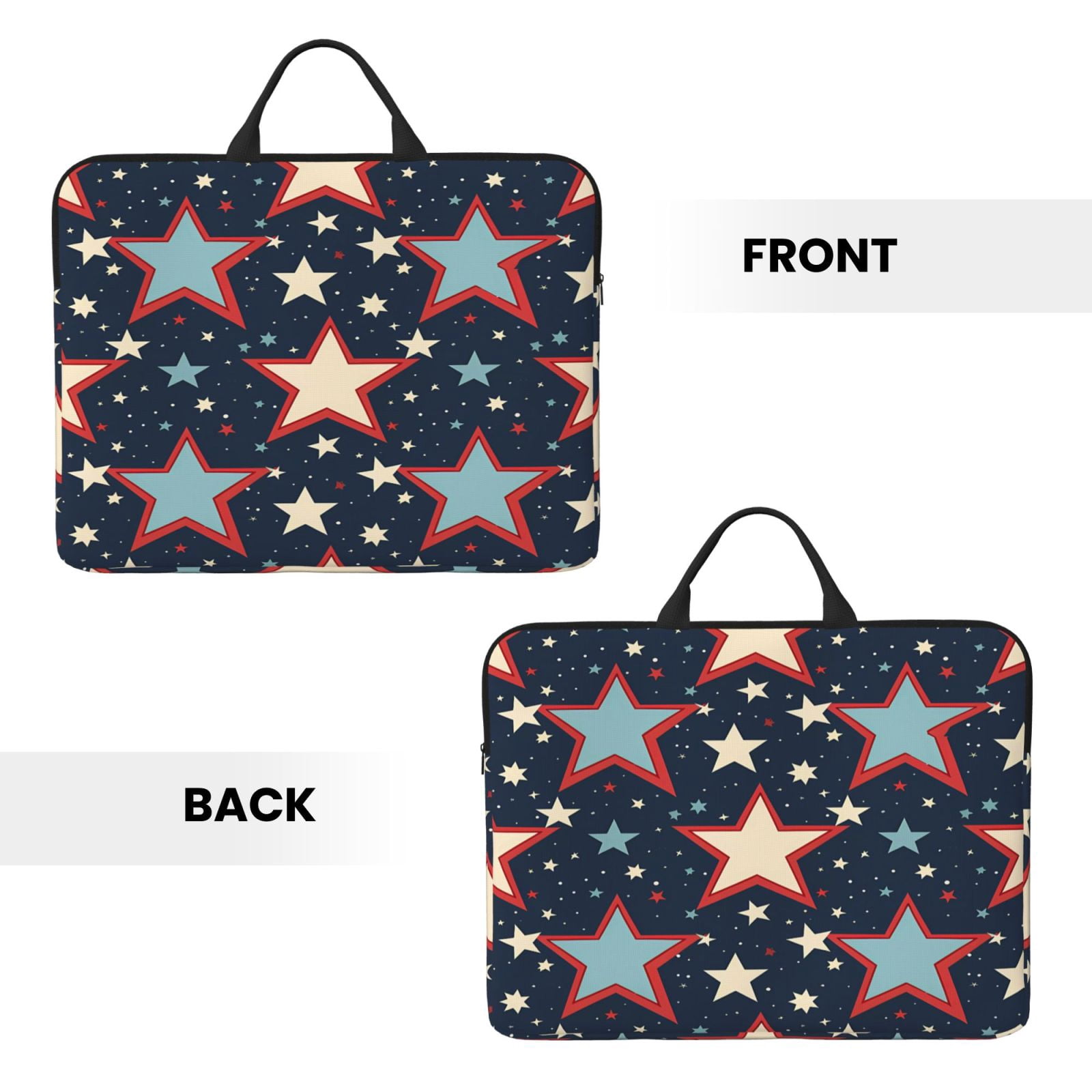Laptop Sleeve Bag For Women Men 14inch Waterproof Durable Protective Computer Carrying Cover Handle Laptop Case Bag Independence Day Theme Elements Star (6)