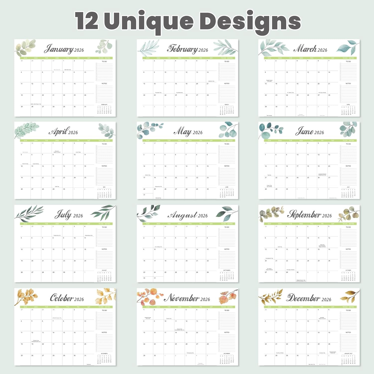 Desk Calendar 2026-2027 with Mat – 22" x 17" Large Pad Runs from January 2026 to June 2027, Office Supplies Desktop Monthly for Home &