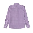 thumbnail image 3 of Bienzoe Boy's Cotton Plaid Roll Up Button Down Sports Shirts Purple/White 3/4, 3 of 9