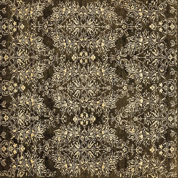 Ahgly Company Indoor Square Abstract Brown Modern Area Rugs, 7' Square
