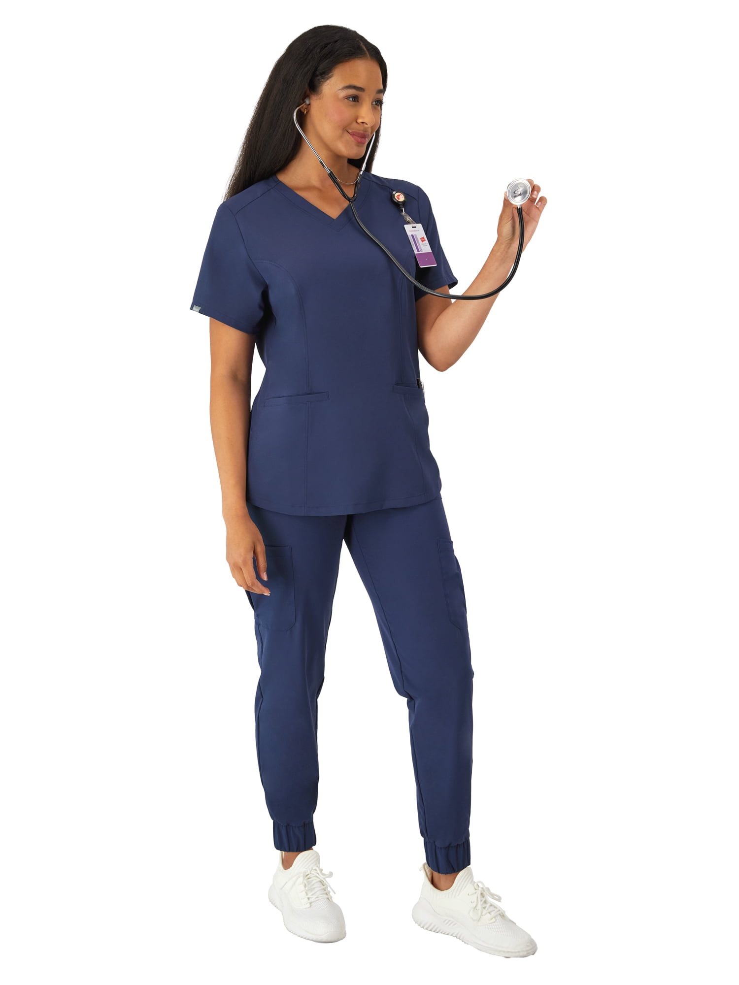 Hanes Womens Scrubs V-Neck Scrub Top, Comfort Fit, 2 Pockets, Sizes XS-3XL