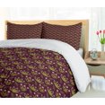 thumbnail image 5 of Ambesonne Floral Duvet Cover Sets, Abstract Tulip Leaf Bunches, 2-Queen, Maroon Khaki Pastel Pink, 5 of 6