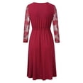 thumbnail image 3 of Women's Wrap Maternity Dress Half Sleeve Empire Waist Midi Dress with Belt, 3 of 9