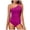 A1 Hot Pink, variant on Venzia Women One Shoulder One Piece Swimsuit, Cutout Ruched Tummy Control Bathing Suit with Side Drawstrin