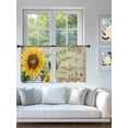 thumbnail image 4 of Sheer Curtains 45 Inch Length 2 Panels Set for Kitchen, Vintage Sunflower Semi Sheer Curtains for Windows, Pastoral Floral Retro Art Watercolor Voile Window Treatments Rod Pocket Curtain, 4 of 7