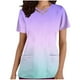 thumbnail image 1 of Tops Cortos para Mujeres V-Cuello Moda Casual con Diseño de Color de Gradiente de Bolsillo, Tela de Estante de Imitación Suave para Uso Diario Y Casero, 1 of 5