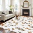 thumbnail image 3 of Area Rug for Living Room, Brown Spring Floral Non-Slip Indoor Large Carpet for Bedroom/Dining Room, Flowers Leaves Elegant Pastoral Washable Low-Profile Rectangle Floor Runner Rugs - 6 x 9 Ft, 3 of 7